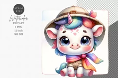 Safari clipart, Unicorn clipart, Nursery sublimation Product Image 1