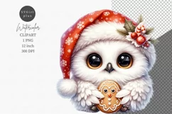 Snowy owl clipart, Christmas sublimation, Owl clipart Product Image 1