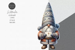 Gnome with letter for Santa clipart, Christmas clipart, Product Image 1