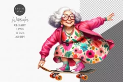 Funny grandma, Elderly woman, Mothers day, Skateboard Product Image 1