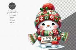 Snowman clipart, Christmas sublimation, Joy to the world Product Image 1