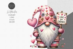 Valentines Day, Gnome clipart, Love you gnomie Product Image 1
