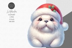 Walrus clipart, Christmas sublimation, Winter clipart Product Image 1