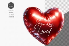 Valentines Day, Heart cushion clipart, Birthday clipart, Product Image 1