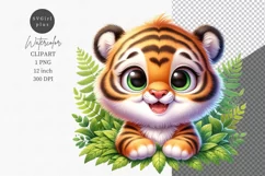 Tiger clipart, Safari clipart, Watercolor clipart Product Image 1