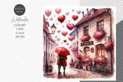 Valentines Day, Couple clipart, Heart clipart, PNG Product Image 1