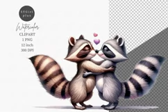 Raccoons clipart, Valentine Day, Spring clipart, Family Product Image 1