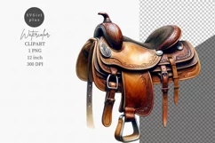 Saddle clipart, Western clipart, Watercolor clipart Product Image 1