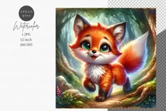 Baby fox, Fantasy, JPG, Junk journal, Digital paper Product Image 1