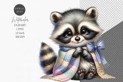 Raccoon clipart, Animals clipart, Watercolor Product Image 1