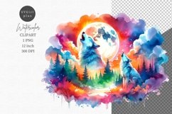 Wolf clipart, Woodland animals clipart, Watercolor clipart Product Image 1