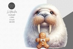 Walrus clipart, Christmas sublimation, Winter clipart Product Image 1