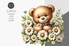 Teddy bear clipart, Toy clipart, Daisy clipart Product Image 1