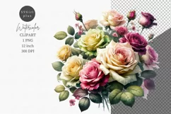 Valentines Day, Flowers clipart, Floral arrangement, Product Image 1