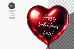 Heart balloon clipart, Valentines day, Birthday clipart Product Image 1