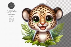 Leopard clipart, Safari clipart, Watercolor clipart Product Image 1