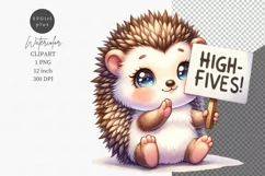 Hedgehog clipart, High fives, Cute clipart Product Image 1
