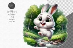 Happy bunny clipart, Easter clipart, Spring clipart Product Image 1