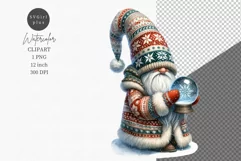Gnome clipart, Christmas clipart, Snow globe clipart Product Image 1