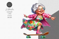 Funny grandma, Elderly woman, Mothers day, Skateboard Product Image 1