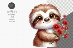 Valentines day clipart, Sloth clipart, Mother's day Product Image 1