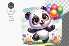 Panda clipart, Kids clipart, Nursery clipart Product Image 1