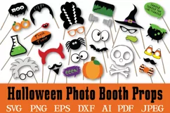 Halloween Photo Booth Props Halloween SVG Cut File DXF EPS Product Image 1