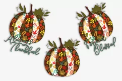 Thanksgiving Set of 3 Pumpkins, Sublimation Designs Product Image 2
