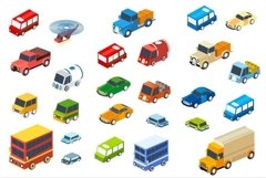 The isometric flat style cars Product Image 1