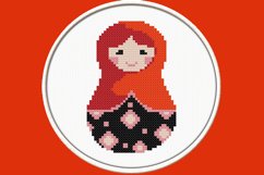 Red Matryoshka - PDF Cross Stitch Pattern Product Image 1