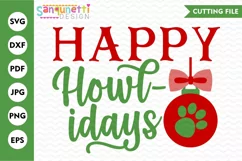 Happy Howl-idays dog Christmas svg, pet holiday Product Image 1
