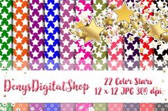 Color Stars, Digital Scrapbook Paper, Stars Patterned,SALE Product Image 7