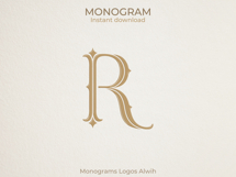 R Monogram Logo, Elegant Initial Monogram Product Image 2