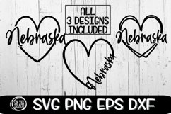 Nebraska - Heart - 3 Designs Included - SVG PNG EPS DXF Product Image 1