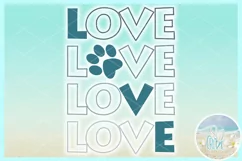 Pet Love Pawprint LOVE SVG Dxf Eps Png Pdf Files Product Image 3