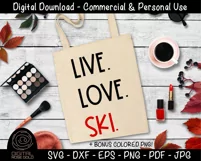 Live Love Ski - Skier SVG, Alpine Slope SVG, Winter Vacation Product Image 3