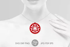 Round Earring, SVG cut files, heart jewelry Product Image 2