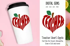 Teacher heart apple. SVG / PNG / DXF / PNG Product Image 1