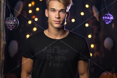 Halloween T-Shirt Mockup Male, Black T-Shirt Mockup, d1 Product Image 2