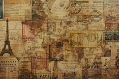 Vintage Stamps Antique Paper Background Wallpaper Product Image 1