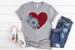 Heart SVG File - Flowers SVG File - Heart with Flowers SVG Product Image 2