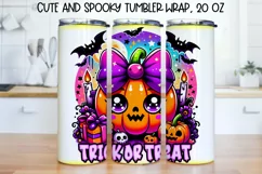 Cute and Spooky Halloween Tumbler wrap PNG, 20 oz. Product Image 1