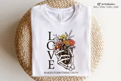 Love makes everything grow Svg, Heart with flowers Svg Product Image 1