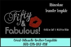 Fifty and Fabulous Rhinestone SVG Template Product Image 1
