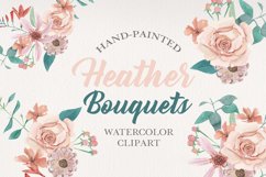 Heather Floral Watercolors Flowers Arrangements 6 Bouquets Product Image 1