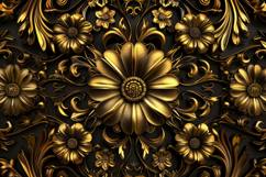 Gold Floral Pattern Background Wallpaper Product Image 1