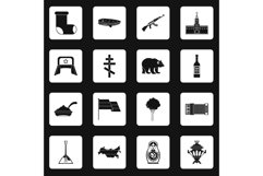 Russia icons set squares vector Product Image 1