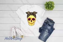 Skull with Bandana png, Sublimation png , Leopard Print Product Image 2