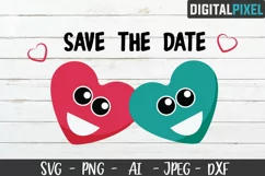 Save The Date SVG PNG DXF | Valentines Hearts Crafters SVG Product Image 1