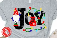 Joy svg Christmas Gnome clipart Cricut Garland Xmas Lights Product Image 1